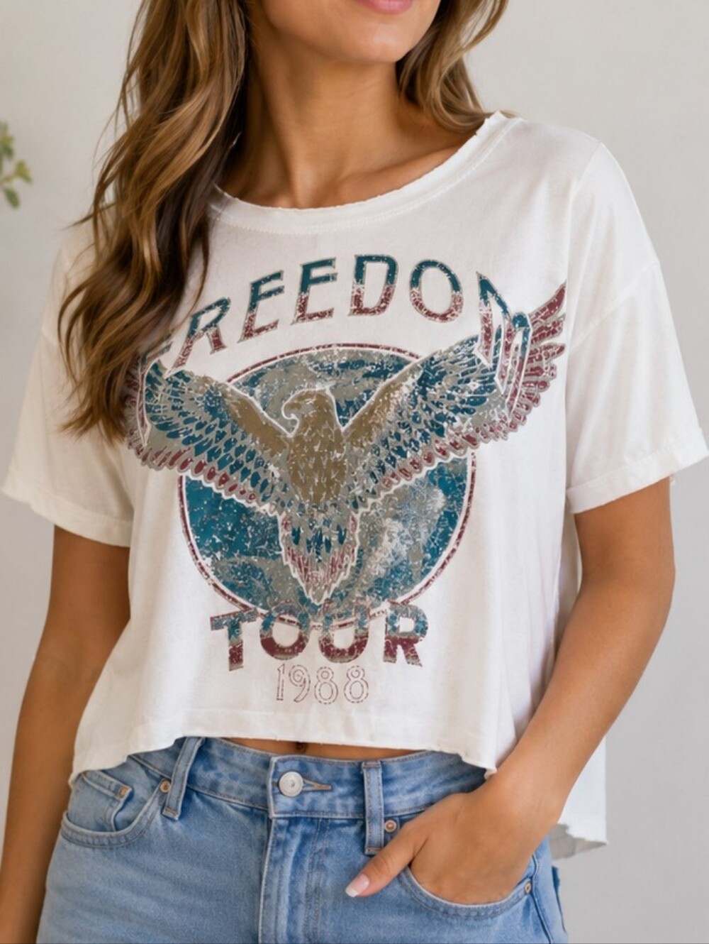 'Freedom Tour' Eagle Graphic Short Sleeve Tee
